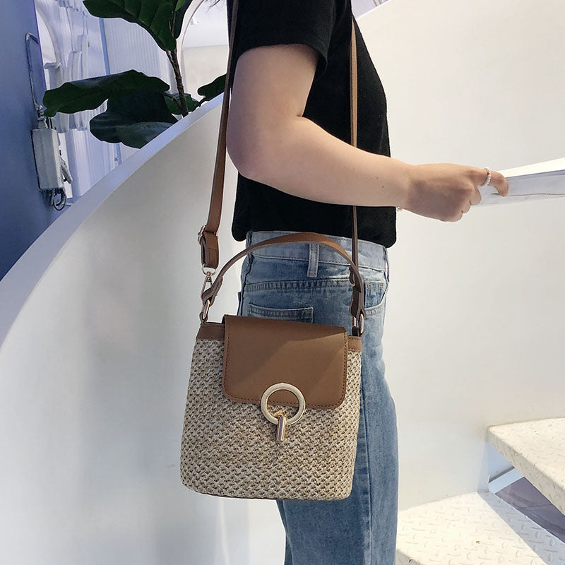 Small Straw Bucket Bags