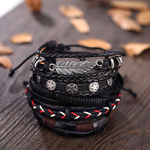 Leather Bracelet Fashion Hand-knitted