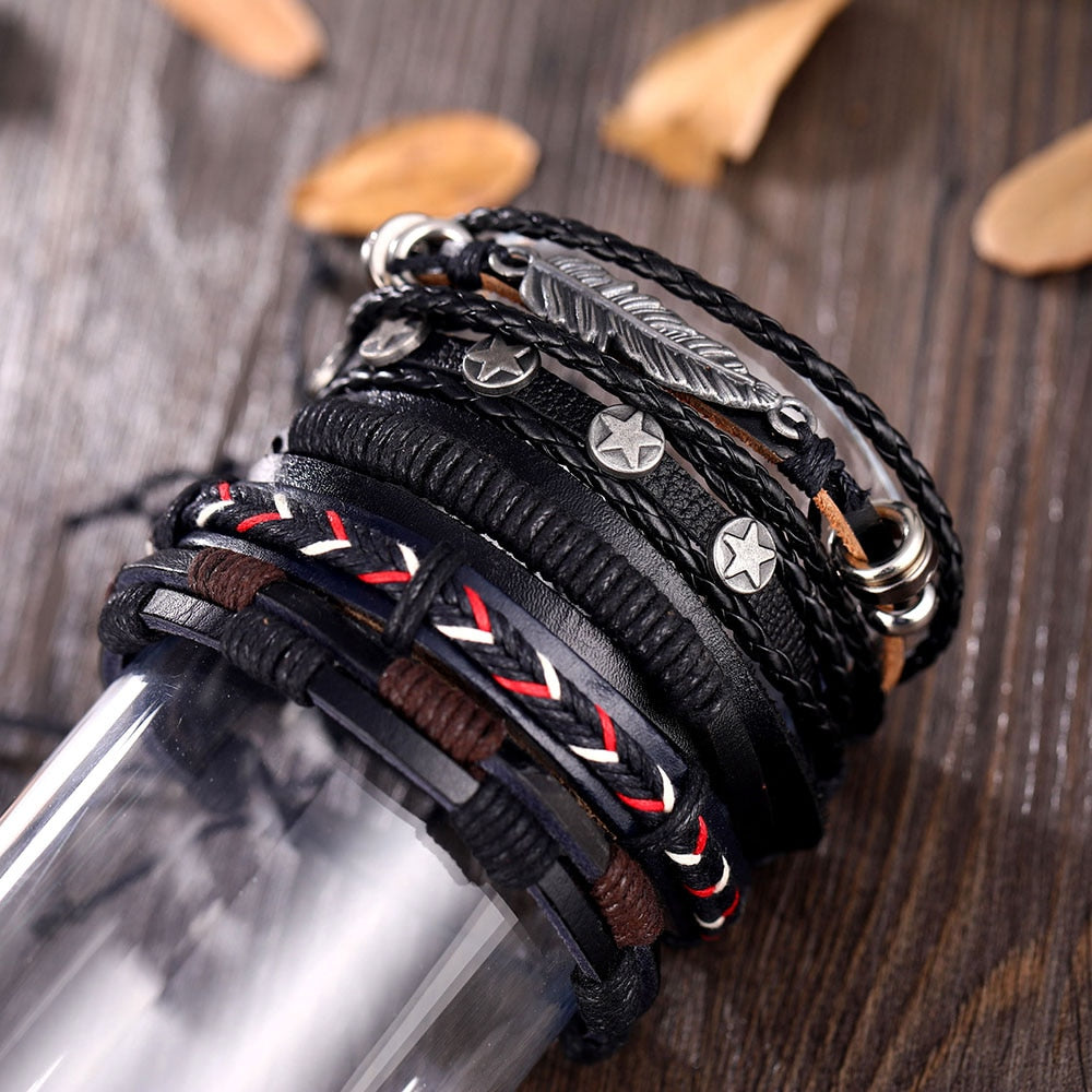 Leather Bracelet Fashion Hand-knitted