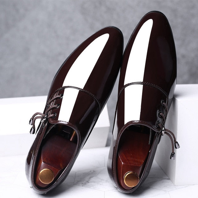 Men's Dress Shoe Snakeskin Grain Leather Men Wedding Oxford Shoes Lace-Up Office Suit Men's Casual Shoes Luxury Italian 320