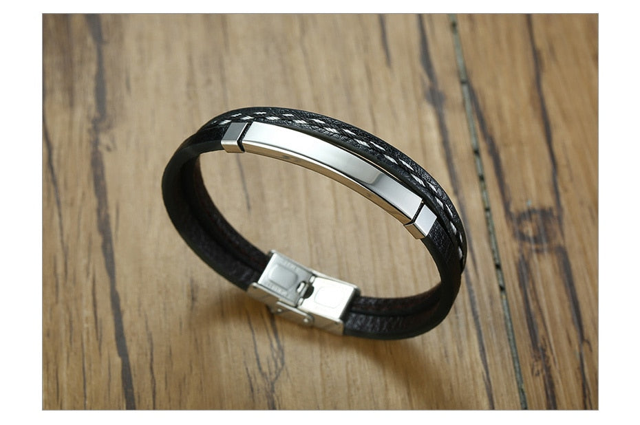 Vnox Multi Layer Leather Bracelets