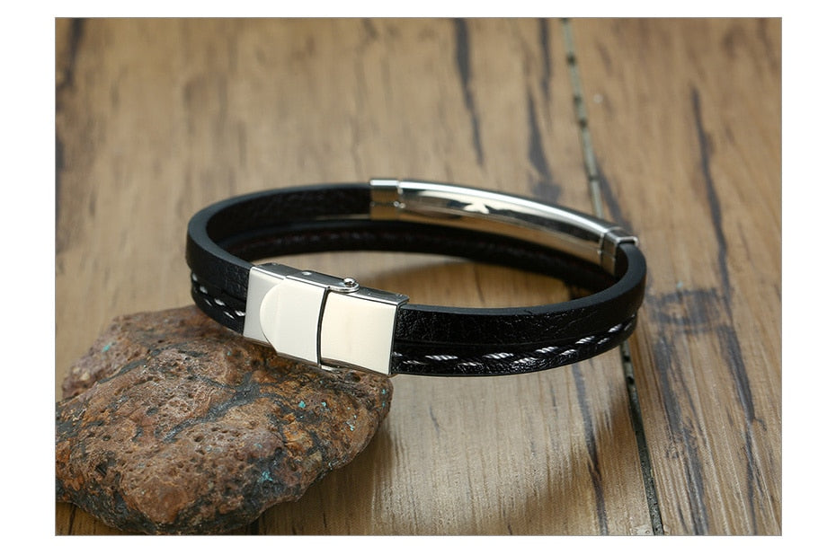 Vnox Multi Layer Leather Bracelets