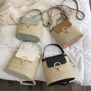 Small Straw Bucket Bags