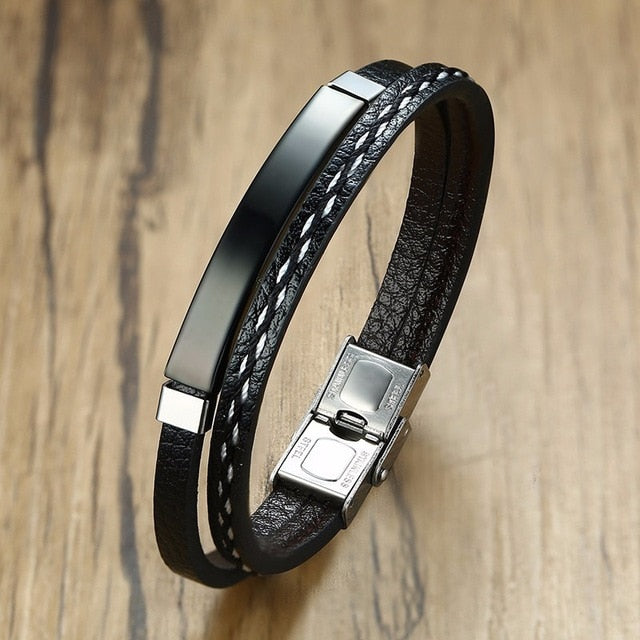 Vnox Multi Layer Leather Bracelets