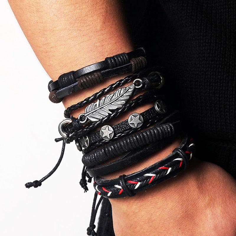 Leather Bracelet Fashion Hand-knitted