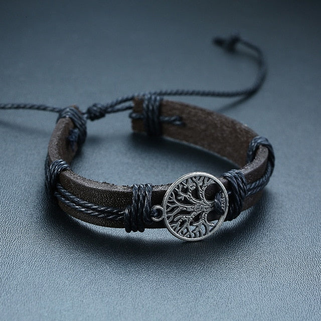 Set Braided Wrap Leather Bracelets