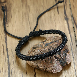 Set Braided Wrap Leather Bracelets