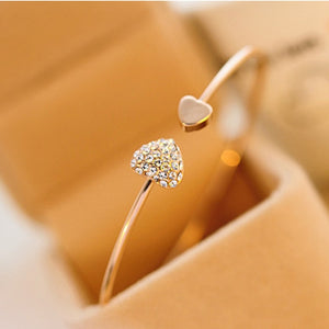 New Fashion Adjustable Crystal Double Heart