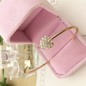 New Fashion Adjustable Crystal Double Heart