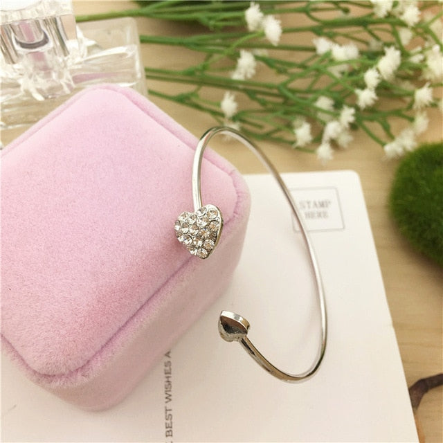 New Fashion Adjustable Crystal Double Heart