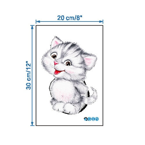 Very cute cartoon kitten Wall Sticker for Bathroom Toilet Living Room Home decoration art Decals Poster wallpaper mural Stickers