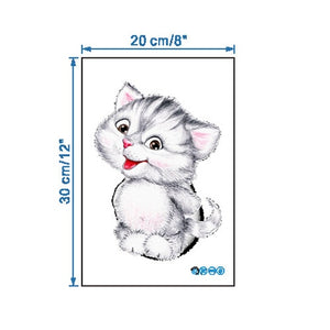 Very cute cartoon kitten Wall Sticker for Bathroom Toilet Living Room Home decoration art Decals Poster wallpaper mural Stickers