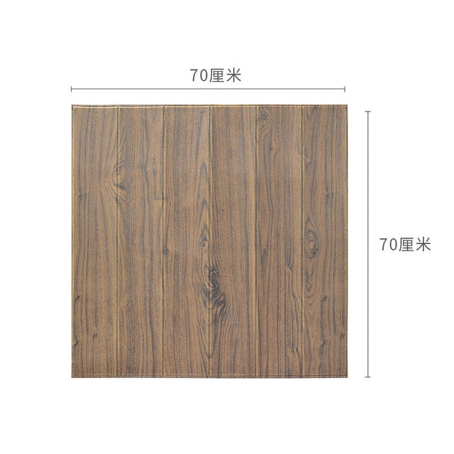 DIY Self adhesive DIY 3D Wall Sticker Self Adhesive Waterproof Wallpaper TV Background Wood Grain Living Room Mural Bedroom Deco