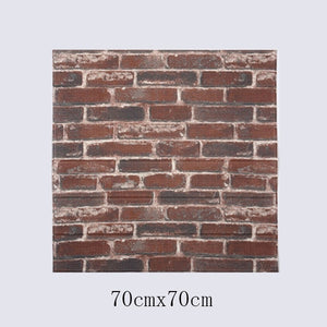 PE Foam 3D Retro Simulated Brick Wall Stickers Waterproof Self-adhesive DIY Wallpaper for Living Room Kids Bedroom Wall Decor