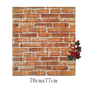 PE Foam 3D Retro Simulated Brick Wall Stickers Waterproof Self-adhesive DIY Wallpaper for Living Room Kids Bedroom Wall Decor