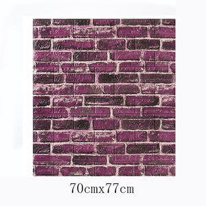 PE Foam 3D Retro Simulated Brick Wall Stickers Waterproof Self-adhesive DIY Wallpaper for Living Room Kids Bedroom Wall Decor