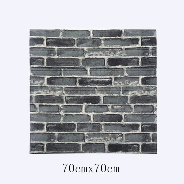 PE Foam 3D Retro Simulated Brick Wall Stickers Waterproof Self-adhesive DIY Wallpaper for Living Room Kids Bedroom Wall Decor