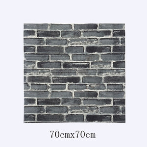 PE Foam 3D Retro Simulated Brick Wall Stickers Waterproof Self-adhesive DIY Wallpaper for Living Room Kids Bedroom Wall Decor