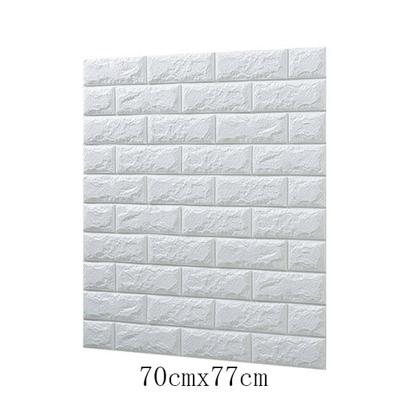 PE Foam 3D Retro Simulated Brick Wall Stickers Waterproof Self-adhesive DIY Wallpaper for Living Room Kids Bedroom Wall Decor