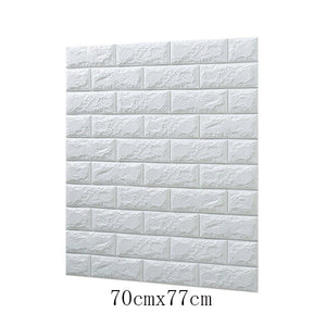 PE Foam 3D Retro Simulated Brick Wall Stickers Waterproof Self-adhesive DIY Wallpaper for Living Room Kids Bedroom Wall Decor