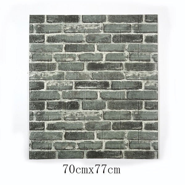 PE Foam 3D Retro Simulated Brick Wall Stickers Waterproof Self-adhesive DIY Wallpaper for Living Room Kids Bedroom Wall Decor