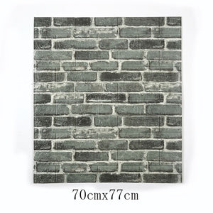 PE Foam 3D Retro Simulated Brick Wall Stickers Waterproof Self-adhesive DIY Wallpaper for Living Room Kids Bedroom Wall Decor