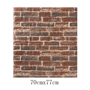 PE Foam 3D Retro Simulated Brick Wall Stickers Waterproof Self-adhesive DIY Wallpaper for Living Room Kids Bedroom Wall Decor