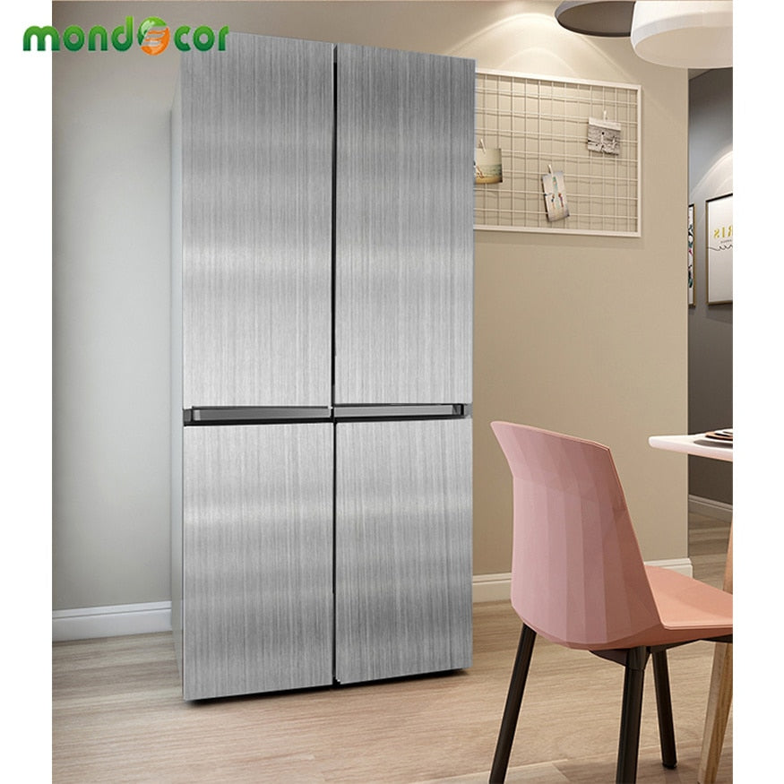 3M/5M Vinyl PVC Self Adhesive Wall Sticker Brushed Silver Metal Texture Contact Paper Kitchen Cabinet Fridge Waterproof Stickers