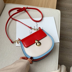 PU Leather Contrast Color Crossbody Bags For Women 2020 Fashion Small Shoulder Bag Female Handbags And Purses Travel Bags