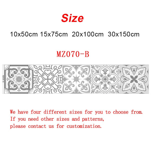 10/15/20/30cm Retro Pattern Tile Floor Sticker PVC Bathroom Kitchen Waterproof Wall Stickers Home Decor TV Sofa Wall Art Mural