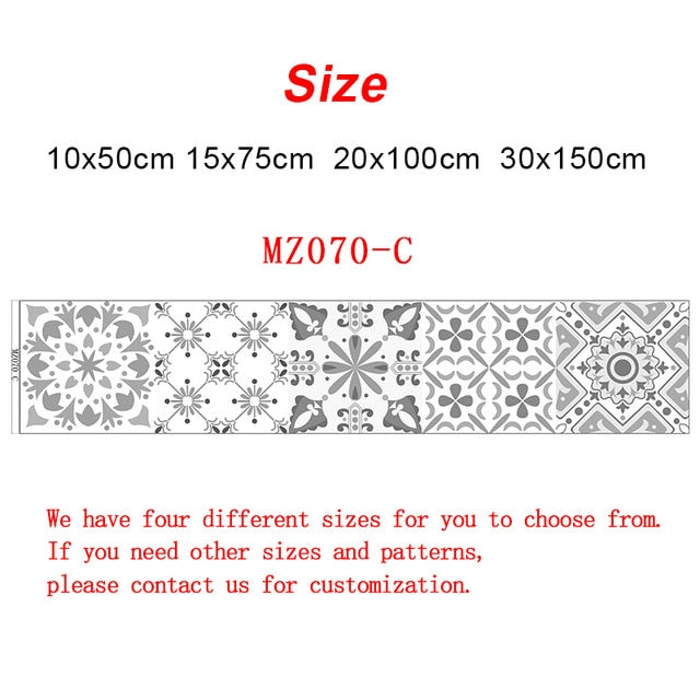 10/15/20/30cm Retro Pattern Tile Floor Sticker PVC Bathroom Kitchen Waterproof Wall Stickers Home Decor TV Sofa Wall Art Mural