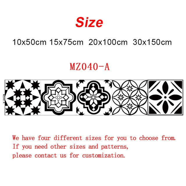 10/15/20/30cm Retro Pattern Tile Floor Sticker PVC Bathroom Kitchen Waterproof Wall Stickers Home Decor TV Sofa Wall Art Mural