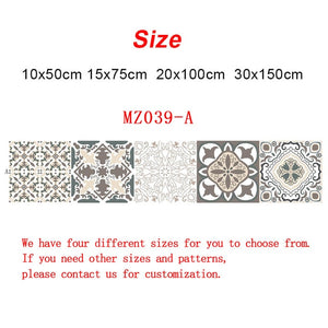 10/15/20/30cm Retro Pattern Tile Floor Sticker PVC Bathroom Kitchen Waterproof Wall Stickers Home Decor TV Sofa Wall Art Mural