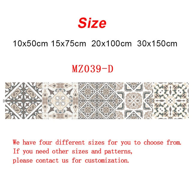 10/15/20/30cm Retro Pattern Tile Floor Sticker PVC Bathroom Kitchen Waterproof Wall Stickers Home Decor TV Sofa Wall Art Mural