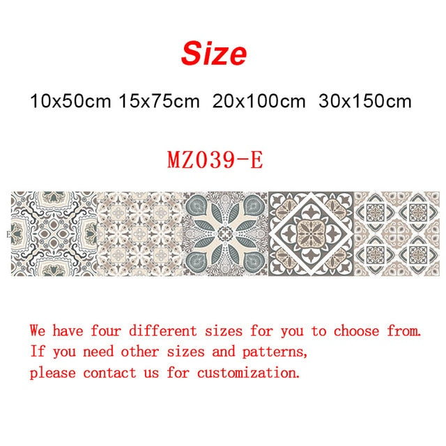 10/15/20/30cm Retro Pattern Tile Floor Sticker PVC Bathroom Kitchen Waterproof Wall Stickers Home Decor TV Sofa Wall Art Mural