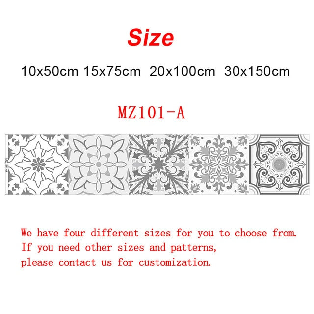 10/15/20/30cm Retro Pattern Tile Floor Sticker PVC Bathroom Kitchen Waterproof Wall Stickers Home Decor TV Sofa Wall Art Mural