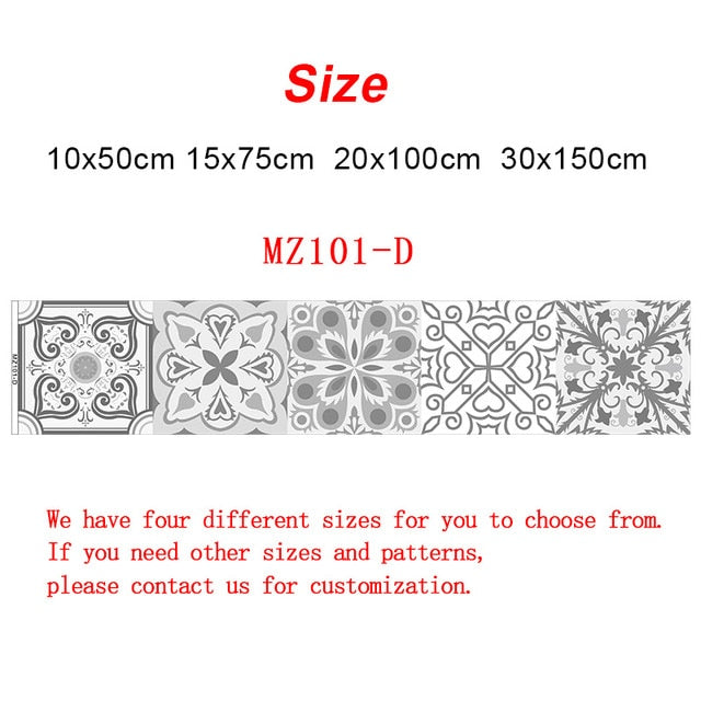 10/15/20/30cm Retro Pattern Tile Floor Sticker PVC Bathroom Kitchen Waterproof Wall Stickers Home Decor TV Sofa Wall Art Mural