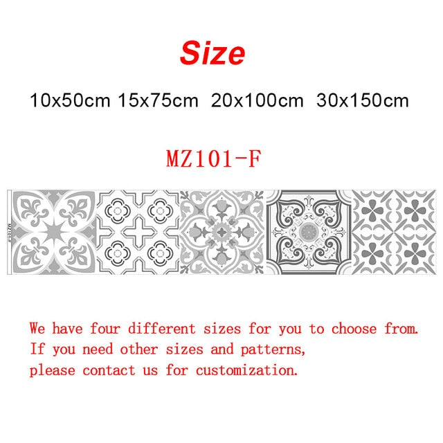 10/15/20/30cm Retro Pattern Tile Floor Sticker PVC Bathroom Kitchen Waterproof Wall Stickers Home Decor TV Sofa Wall Art Mural