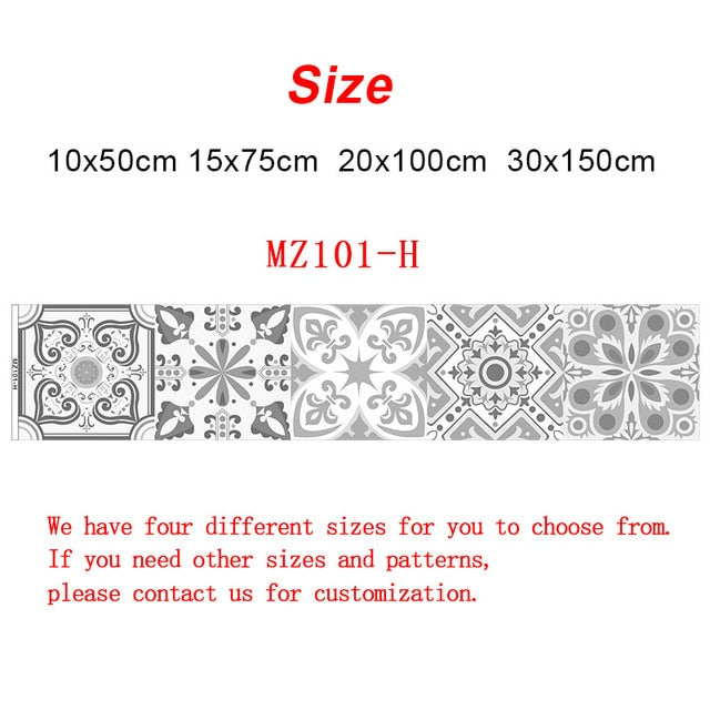 10/15/20/30cm Retro Pattern Tile Floor Sticker PVC Bathroom Kitchen Waterproof Wall Stickers Home Decor TV Sofa Wall Art Mural