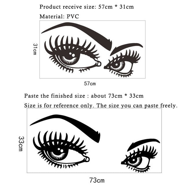 Pretty eyelashes Wall Sticker big eyes for Girl room living room decorations home wallpaper bedroom Art Decals Sexy stickers