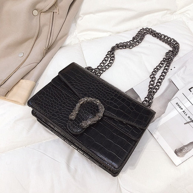 2019 New  Shoulder Bag Chains Messenger Bag Fashion Girls Casual Handbag Simple Leisure Personality Small Square Women Bag