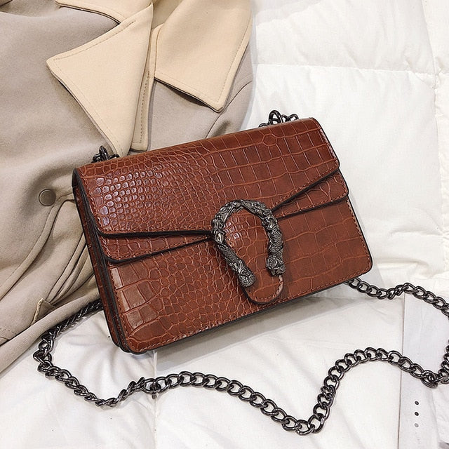 2019 New  Shoulder Bag Chains Messenger Bag Fashion Girls Casual Handbag Simple Leisure Personality Small Square Women Bag