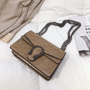 2019 New  Shoulder Bag Chains Messenger Bag Fashion Girls Casual Handbag Simple Leisure Personality Small Square Women Bag