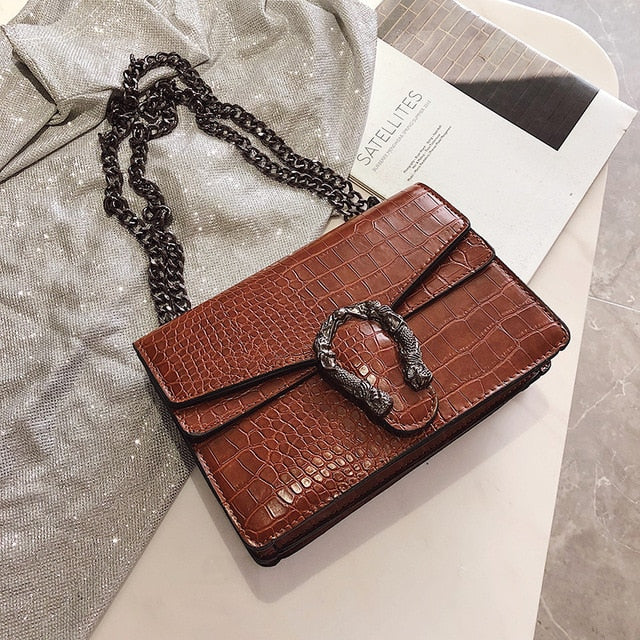 2019 New  Shoulder Bag Chains Messenger Bag Fashion Girls Casual Handbag Simple Leisure Personality Small Square Women Bag