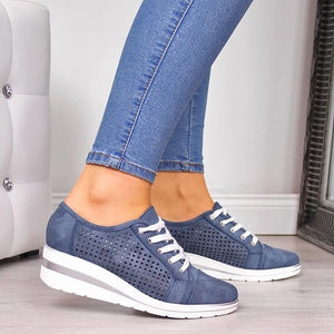 WDHKUN Autumn Women Flats Shoes Female Hollow Breathable Mesh Casual Shoes For Ladies Slip On Flats Loafers Lace Up Shoes Beach