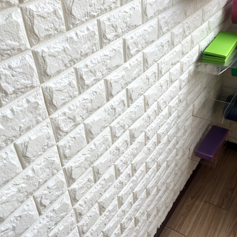 3D Brick Wall Stickers Wallpaper Decor Foam Waterproof Wall Covering Wallpaper For Kids Living Room DIY Background