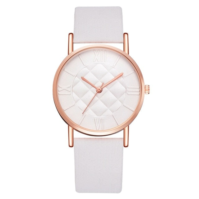 Fashion Women Leather Band Dress Quartz Wrist Watches Luxury Top Brand White Casual Ladies Wristwatch Relogio Feminino