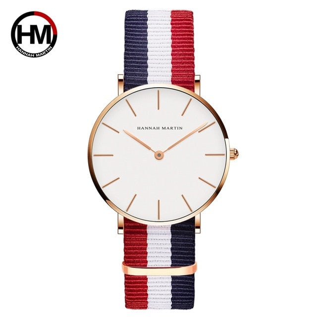 Dropshipping Japan Quartz Simple Women Fashion Watch White Leather Strap Ladies Wrist Watches Brand Waterproof Wristwatch 36mm