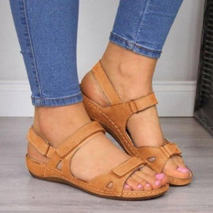 2020 New Women Sandals Soft Three Color Stitching Ladies Sandals Comfortable Flat Sandals Open Toe  Beach Shoes Woman Footwear