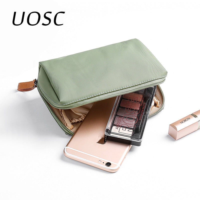 UOSC Solid Cosmetic Bag Korean Style Women Makeup Bags Pouch Toiletry Bag Waterproof Makeup Organizer Case For Dropshipping